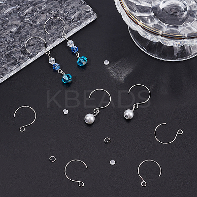 100Pcs 304 Stainless Steel Earring Hooks & 100Pcs Jump Rings DIY-DC0001-37-1
