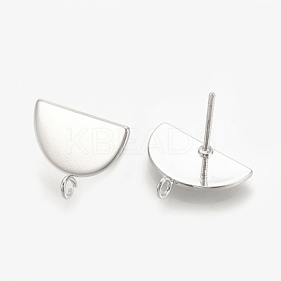 Brass Stud Earrings Findings X-KK-S345-191P-1