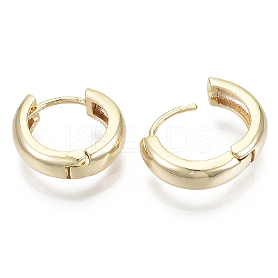 Brass Huggie Hoop Earrings KK-S348-512-NF-1