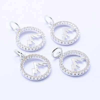 Eco-Friendly Brass Micro Pave Cubic Zirconia Pendants X-KK-P133-12P-NR-1