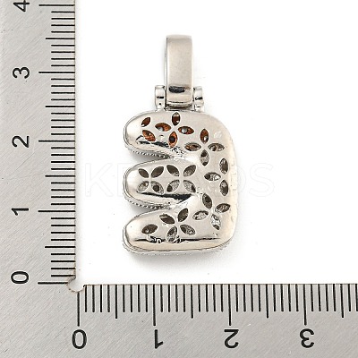 Brass Micro Pave Clear Cubic Zirconia Pendants KK-B099-01P-E-1
