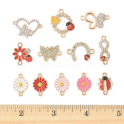 30Pcs 12 Styles Zinc Alloy Enamel Connector Charms FIND-FS0004-42-1