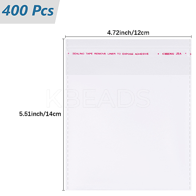 400Pcs OPP Cellophane Self Sealed Bags OPC-SP0001-03B-1