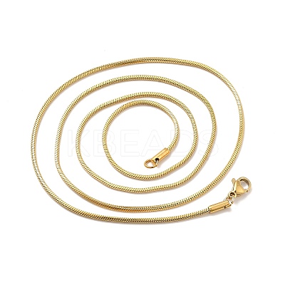 Ion Plating(IP) 304 Stainless Steel Square Snake Chain Necklaces X-STAS-A066-07-02G-1