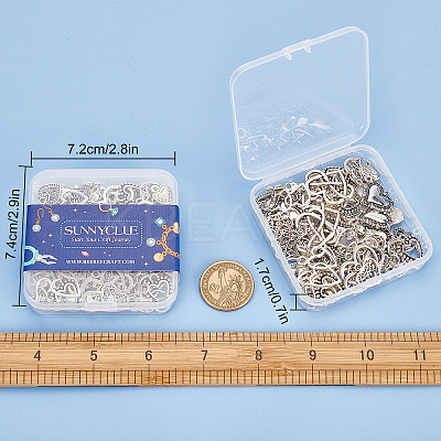 90Pcs 15 Style Tibetan Style Alloy Pendants TIBEP-SC0002-12-1