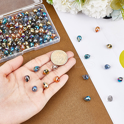 140Pcs 7 Colors Electroplate Glass Beads EGLA-HY0001-17A-1