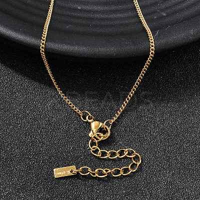 Natural Freshwater Keshi Pearl Stick & 304 Stainless Steel Flower Pendant Necklaces for Women NJEW-K255-55G-1