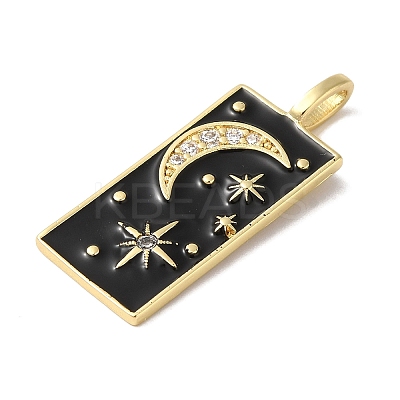 Rack Plating Brass & Cubic Zirconia Pendants KK-L216-008G-03-1