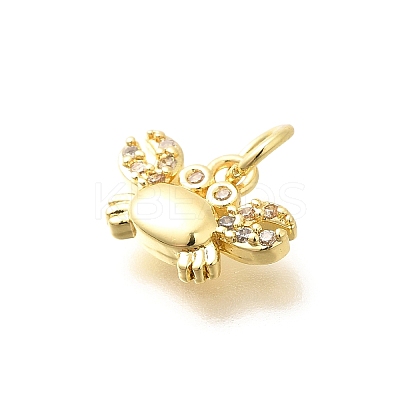 Brass Micro Pave Clear Cubic Zirconia Pendants KK-Q040-09G-1