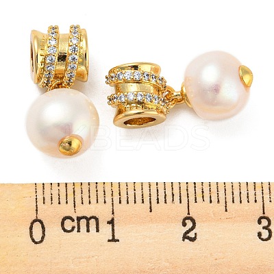 Rack Plating Brass Micro Pave Clear Cubic Zirconia Pendants KK-M258-11G-1