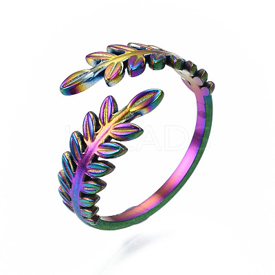 Leaf Cuff Rings RJEW-N038-025-1