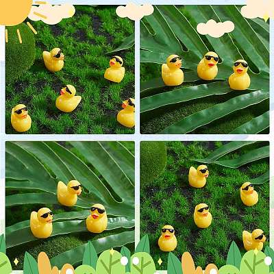 50Pcs Resin Ornaments Cute Little Yellow Duck Ornaments DIY Landscaping JX882A-1