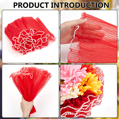 4M Polyester Pleated Lace Trim OCOR-WH0088-24D-1