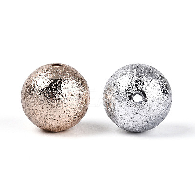 Textured Plating Opaque Acrylic Beads PACR-T019-02M-1