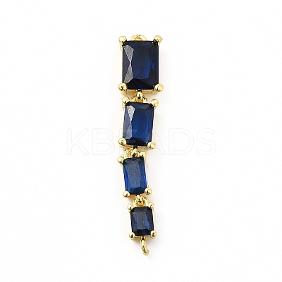 Brass Pave Cubic Zirconia Connector Charms KK-G458-01G-03-1