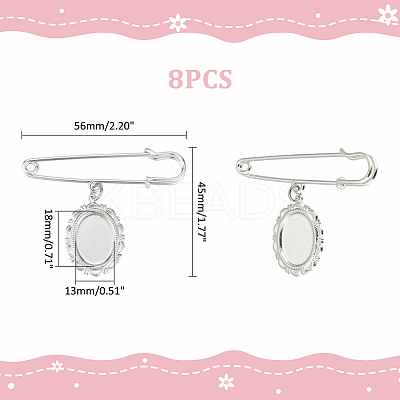 DIY Blank Oval 316 Surgical Stainless Brooches DIY Making Kits JEWB-AB00025-1