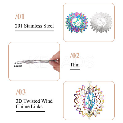 2Pcs 2 Colors 201 Stainless Steel Connector Charms/Links STAS-TA0005-70-1
