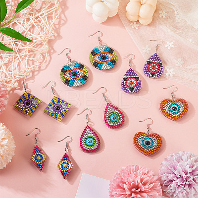 DIY Diamond Acrylic Evil Eye Theme Earrings Kit DIY-TA0005-71-1