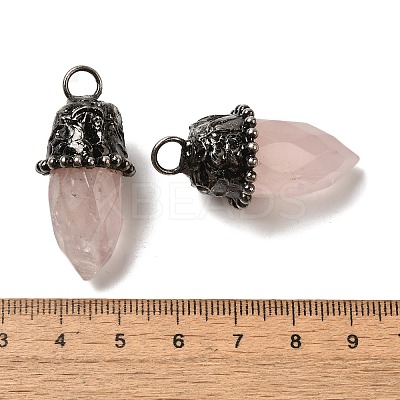 Natural Rose Quartz Pointed Pendants G-K381-02AS-02-1