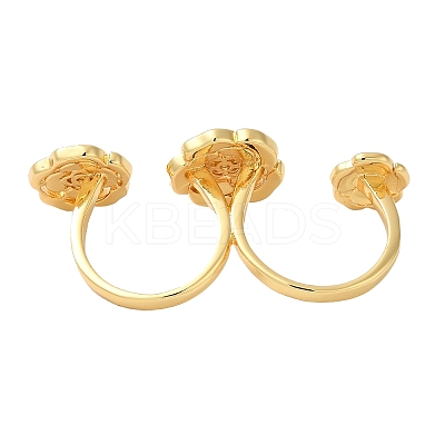 Brass Double Finger Rings RJEW-Q778-56G-1
