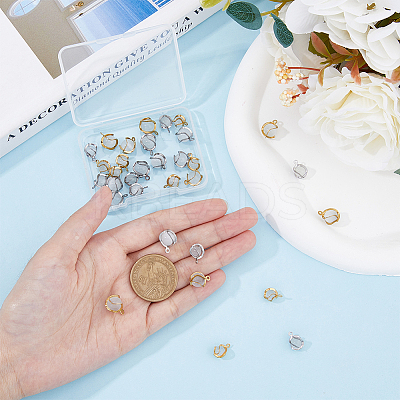 32Pcs 4 Style Cat Eye Pendants STAS-FH0002-01-1