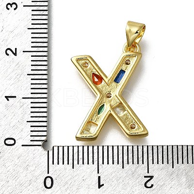 Brass Micro Pave Clear Cubic Zirconia Pendants KK-G521-01G-X-01-1