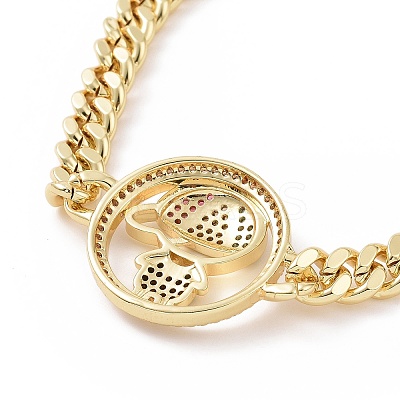 Cubic Zirconia Boy Link Bracelet BJEW-B068-08-1