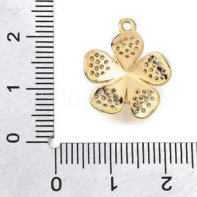Brass Micro Pave Clear Cubic Zirconia Pendants KK-U065-02A-G-1