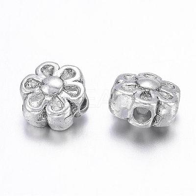 Lovely Flower Tibetan Style Alloy Beads for Mother's Day Gifts Making X-LF0252Y-1