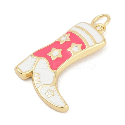 Brass Enamel Pendants KK-G522-50G-02B-1