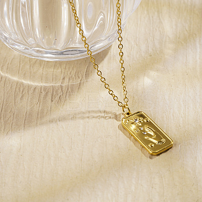 Bohemia Vintage Stainless Steel Crystal Rhinestone Tarot Card with Hand Star Moon Pendant Necklaces HG1148-1-1