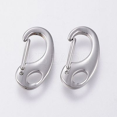 Non-Tarnish 304 Stainless Steel Push Gate Snap Keychain Clasp Findings X-STAS-G039-05P-1