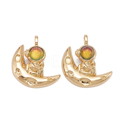 Brass Glass Pendants KK-C223-02G-1