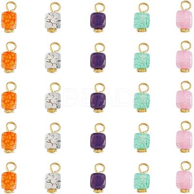100Pcs 5 Colors Natural Agate Pendants FIND-FH0005-15-1