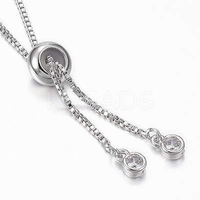 Adjustable Brass Micro Pave Cubic Zirconia Bolo Bracelets BJEW-G583-08P-1