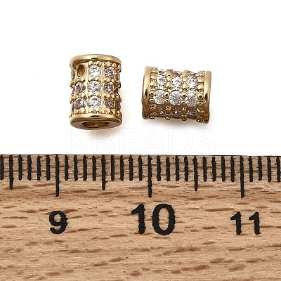 Brass Micro Pave Cubic Zirconia Beads KK-Z126-09G-1