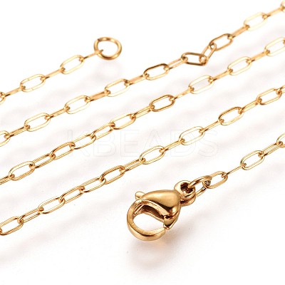 Ion Plating(IP) 304 Stainless Steel Cable Chains Necklaces MAK-L015-37A-1