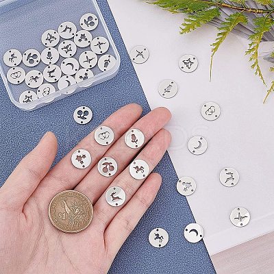 36Pcs 9 Style 304 Stainless Steel Links Connectors STAS-UN0027-50-1