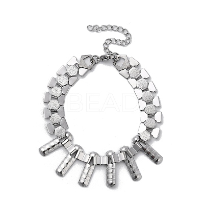 Non-Tarnish 304 Stainless Steel Hexagon Link Chain Bracelets BJEW-Q343-12P-1