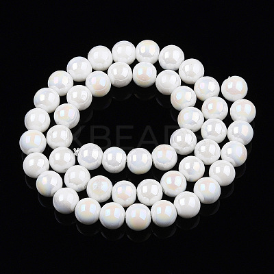 Electroplate Opaque Glass Beads Strands LS-GLAA-T032-P10mm-AB02-1