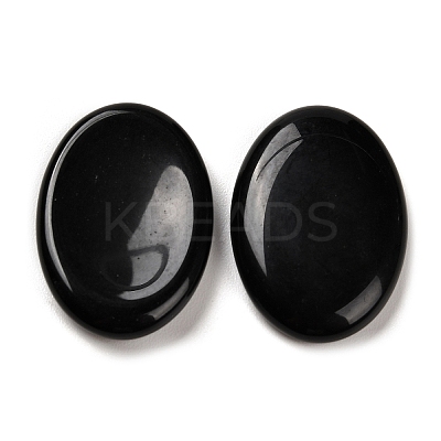 Natural Obsidian Oval Worry Stone G-R487-01H-1