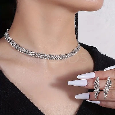 Brass Crystal Rhinestone Jewelry Sets FS-WGCC0E6-02-1