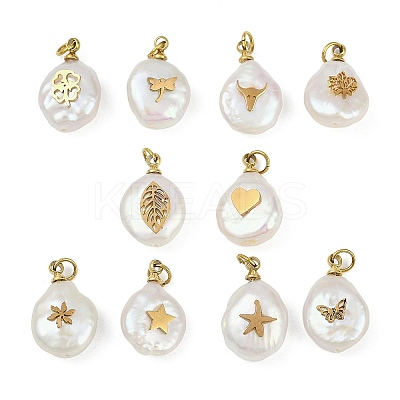 Natural Keshi Pearl Pendants STAS-Z136-01G-1