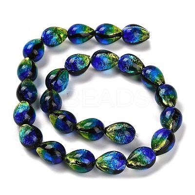 Gradient Color & Luminous Handmade Silver Foil Lampwork Beads LAMP-I028-07B-1