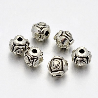 Tibetan Style Alloy Flower Rose Spacer Beads LS-X-PALLOY-E381-09AS-NR-1