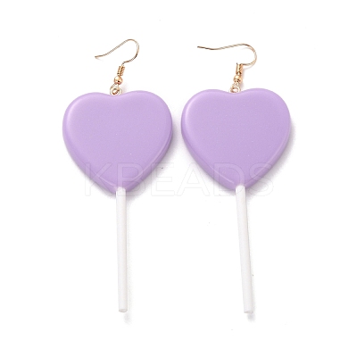Heart-shape Lollipop Dangle Earrings for Women EJEW-Z015-04D-1