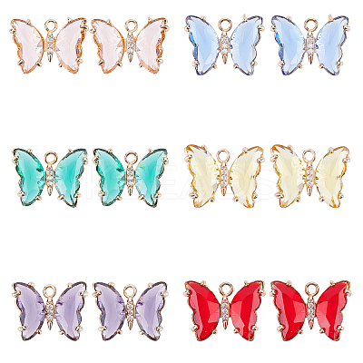 12Pcs 6 Colors Golden Brass Pendants KK-CA0001-72-1