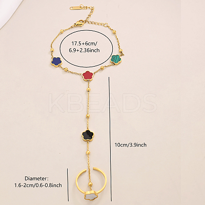 Stainless Steel Link Ring Bracelets WN8938-1