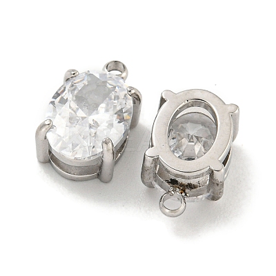 304 Stainless Steel Pendants Cubic Zirconia Pendants STAS-L278-009P-B01-1