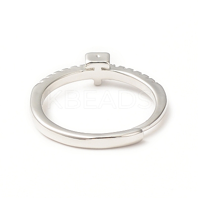 Clear Cubic Zirconia Initial Letter Adjustable Ring RJEW-C052-01P-T-1